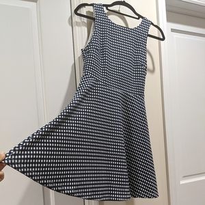 Blue Rain Gingham A-Line Adjustable Back Dress